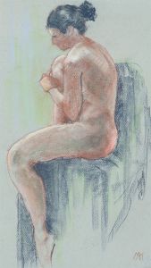 Ann Matthews - 20th Century Pastel, Study of a Nude Female Sitter