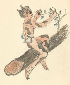 Margaret Estelle Zelda Levinson - 20th Century Pen and Ink Drawing, Nymph