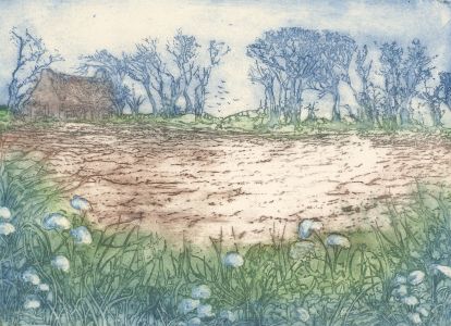 Margaret Estelle Zelda Levinson - 20th Century Etching, Dorset Farmhouse