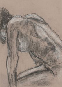 A.A. Graham-Bishop - 20th Century Charcoal Drawing, Nude Female Sitter II
