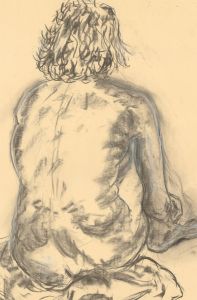 A.A. Graham-Bishop - 20th Century Charcoal Drawing, Nude from Behind