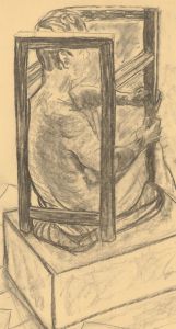 A.A. Graham-Bishop - 20th Century Charcoal Drawing, Confined Male Sitter