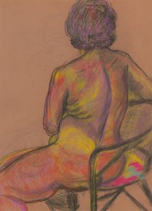 A.A. Graham-Bishop - 20th Century Pastel, Vibrant Study of a Seated Figure