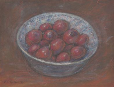 Henry E. Foster (1921-2010) - 1993 Pastel, Victorias in a Blue Bowl