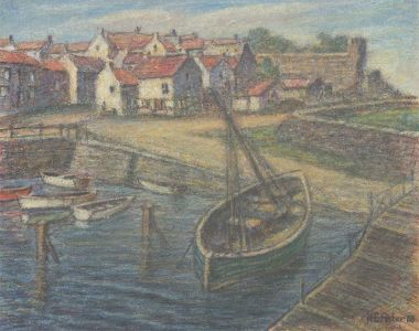 Henry E. Foster (1921-2010) - Signed 1988 Pastel, Impressionist Harbour Study