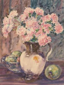 Henry E. Foster (1921-2010) - Mid 20th Century Watercolour, Pinks & Apples