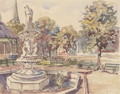 Henry E. Foster (1921-2010) - Signed 1960 Watercolour, The Fountain & Parade