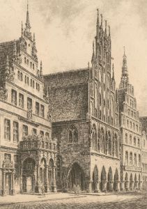 Early 20th Century Etching - Münster Street Scene
