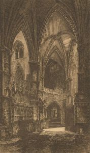 Harry George Webb (1862-1936) - Late 19th Century Etching, Westminster Abbey