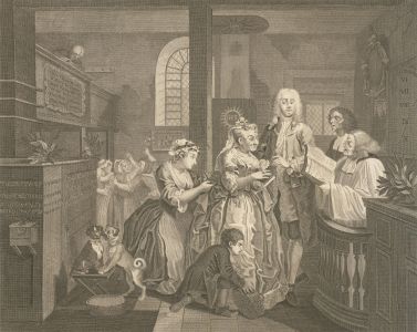 Thomas Cook after Hogarth - 1796 Engraving, A Rake's Progress: Plate V