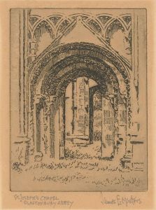 James E. Masters - 1942 Etching, St. Joseph's Chapel, Glastonbury Abbey