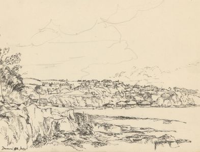 Alfred Burgess Sharrocks PRCamA (1919-1988) - Pen and Ink Drawing, Port Dinorwic