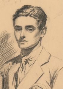 Stanley Ashton - Early 20th Century Charcoal Drawing, Study of a Gentleman
