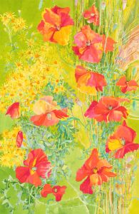 John Ivor Stewart PPPS (1936-2018) - Watercolour, Red and Yellow Flowers