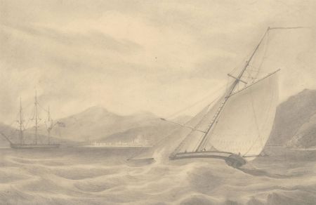 M.E. Smith - Signed Late 19th Century Graphite Drawing, Dramatic Coastal Scene