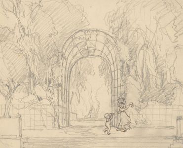 Attrib. Gaston de Latenay (1859-1943) - Early 20C Graphite Drawing, Park Archway