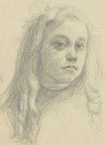 Emma Chadwick (1855-1932) - Late 19th Century Graphite Drawing, Head Study