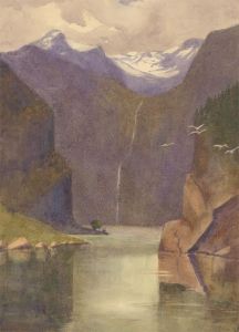 Late 19th Century Watercolour - Mountainous Landscape Scene with Snow