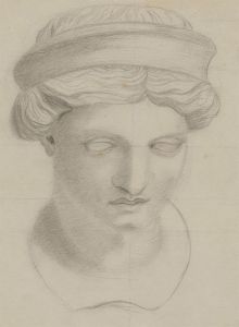 Early 20th Century Graphite Drawing - Classical Head Study