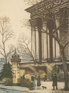 Early 20th Century Etching - Parisian Street Scene