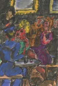 Vera Cuningham (1897-1955) - Mid 20th Century Pen and Ink Drawing, At the Bar