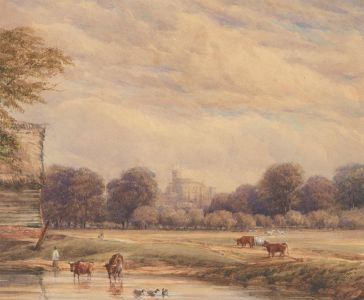 Rev Grantham Yorke - 19th Century Watercolour, Windsor Castle from the Meadows