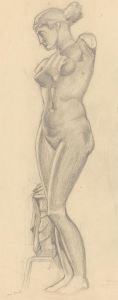 Malcolm Rogers - Mid 20th Century Graphite Drawing, Female Nude Statue Study