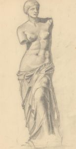 Malcolm Rogers - Mid 20th Century Graphite Drawing, Nude Statue Study