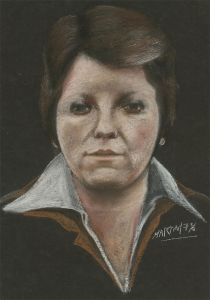 Martin - 1978 Pastel, Portrait of lady with White Shirt