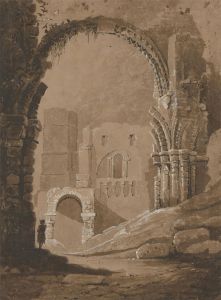 19th Century Watercolour - Holy Island Abbey, Lindisfarne