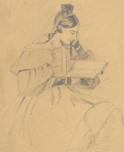 A Pair of 19th Century Graphite Drawings - Portrait of a Victorian Lady