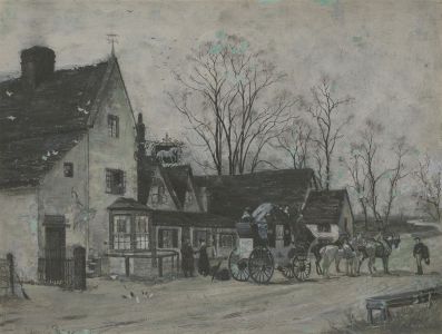 Clough Bromley (c.1850-1904) - Late 19th Century Gouache, The Coach House