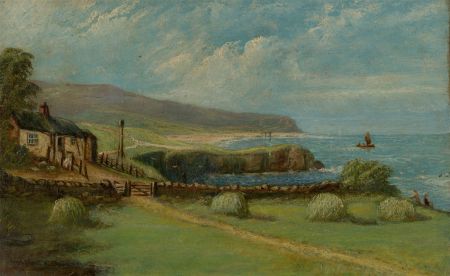 Late 19th Century Oil - Coastal Scene with Cottage