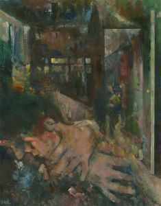 James McLernon (1935-2012) - 20th Century Oil, Two Crouching Figures