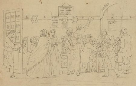 Set of Nine Mid 20th Century Pen and Ink Drawings - Daily Life Scenes