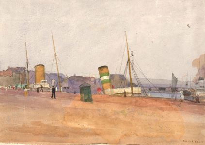 Arthur Ellis (1856-1918) - Late 19th Century Watercolour, By the Docks