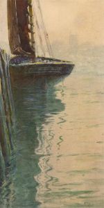 Charles Edward Hannaford RBA (1863-1955) - Signed Watercolour, Ship in Harbour