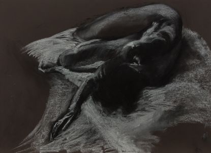 Don Hemming - Signed 2015 Charcoal Drawing, Expressive Female Nude Study
