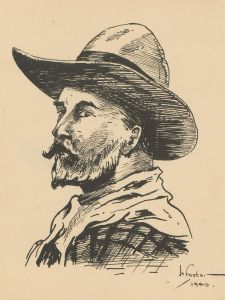 Henry E. Foster (1921-2010) - 1940 Pen and Ink Drawing, Man in Hat