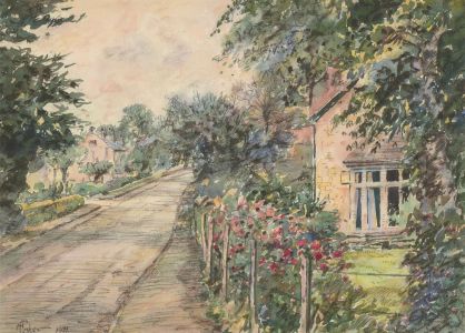 Henry E. Foster (1921-2010) - 1972 Watercolour, Castle Rd, Studley