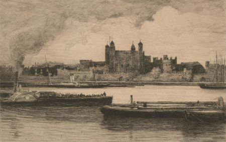 Francis S. Walker - Early 20th Century Etching, The Tower of London