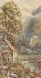 Charles Frederick Allbon ARE (1856-1926) - 19C Watercolour, Cottage by the River