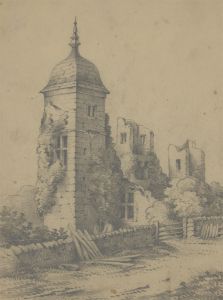 George de Paris - Signed 1879 Graphite Drawing, Brambletye House, Sussex