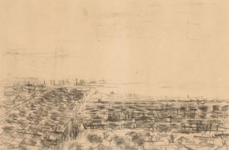 Contemporary Charcoal Drawing - Abstract Cityscape Study