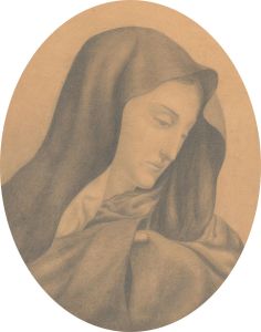 T.F. Swarbrick - 1923 Graphite Drawing, Figure with Veil