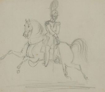 Set of Four Early 20th Century Graphite Drawings - Equestrian Studies