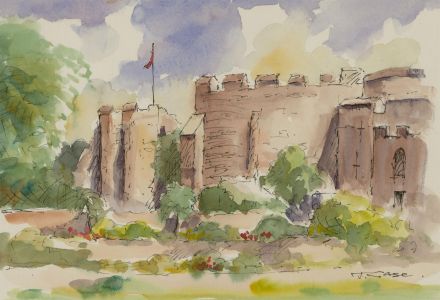 John A. Case - 20th Century Watercolour, Three Studies of Castles