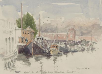John A. Case - 20th Century Watercolour, Three studies of Boats