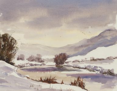 John A. Case - 20th Century Watercolour, A Trio of Winter Landscapes