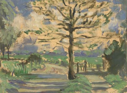 Alfred Henry Robinson Thornton NEAC (1863-1939) - 1928 Oil, Landscape Sketch